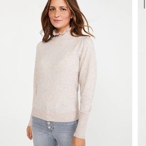 Ann Taylor Petite Ruffle Mock Neck Sweater NWT